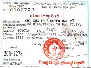 Lô 1: 01 xe ô tô hiệu Toyota Zace GL 1.8, BKS: 20B-2278 - Cục Thuế tỉnh Thái Nguyên